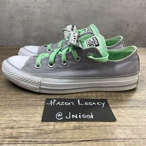 ‎Converse All-Star Chuck Taylor~Women’s~Grey w/ Mint Green Double Tongue~Size 6